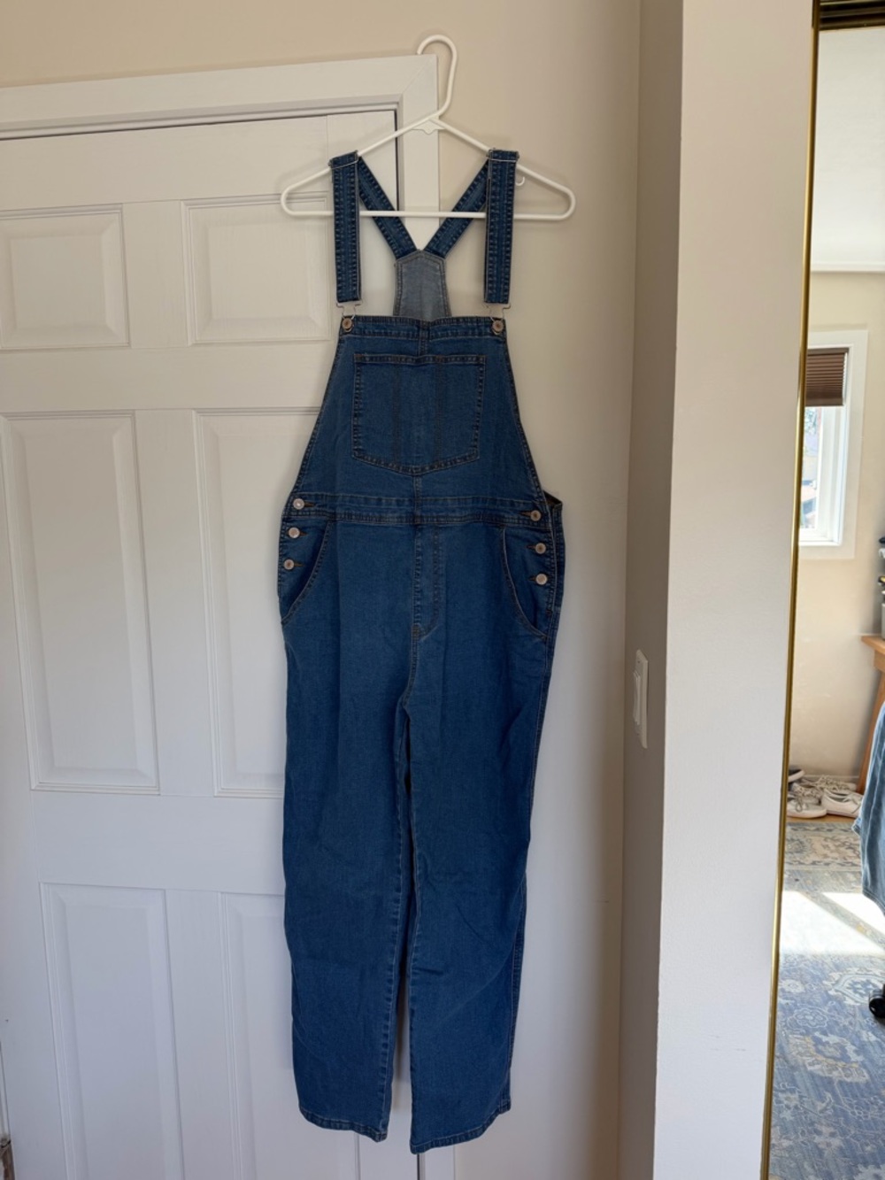 Classic Denim Overalls - Medium Blue Size XL